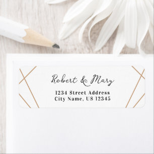 Élégant mariage Gold Sparkle Adresse de retour Lab