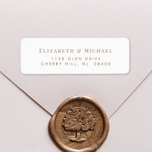 Elégant Mariage Gold Typographie Adresse de retour