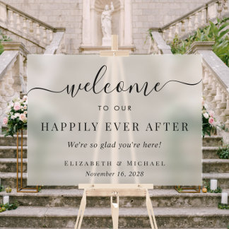 Élégant Mariage Heureux Pour Toujours Bienvenue Gi