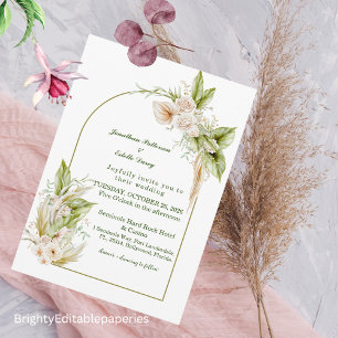 Elégant mariage Invitation Modèle Carte postale