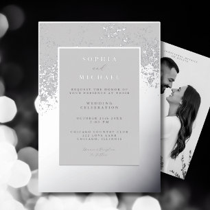 Élégant mariage Invitation Modèle Photo Minimal