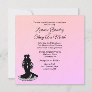 Elégant Mariage lesbien Pinks Invitation