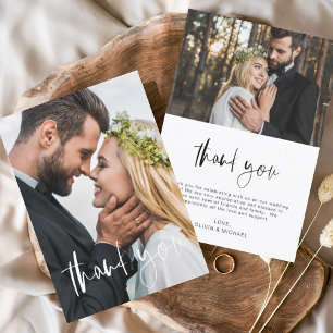 Élégant mariage manuscrit Merci photo