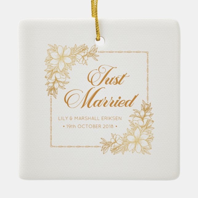 Élégant Mariage marié | Ornement en céramique (Devant)