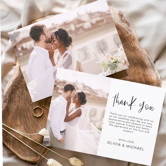 Elégant mariage Merci Photo Invitation (Créateur téléchargé)