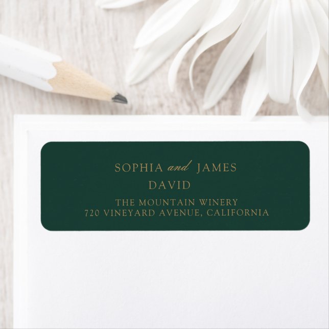 Élégant Mariage minimaliste Emerald Green Gold (En situation)