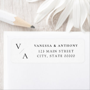 Élégant Mariage Monogramme moderne Adresse de reto
