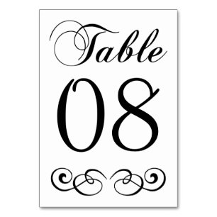 Élégant Mariage noir et blanc Numéro de table
