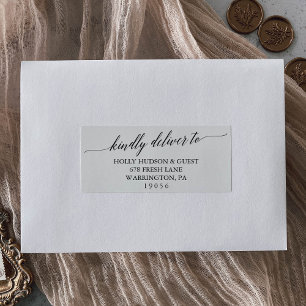 Élégant Mariage noir Étiquettes de adresse invités