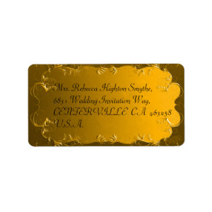 Élégant Mariage or Étiquettes de adresse