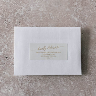 Elégant Mariage or Étiquettes de adresse invités