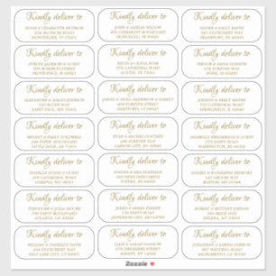 Élégant Mariage or simple Étiquette de adresse inv