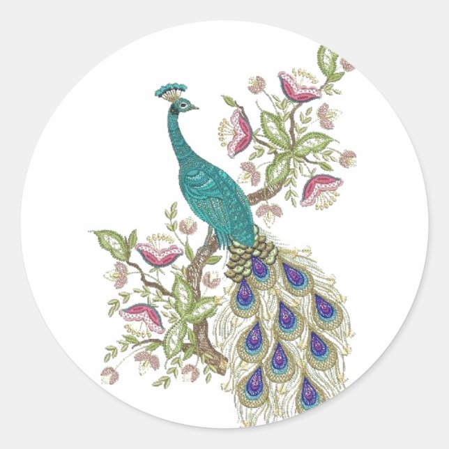 Élégant MARIAGE Peacock ENVELOPE STICKERS (Devant)