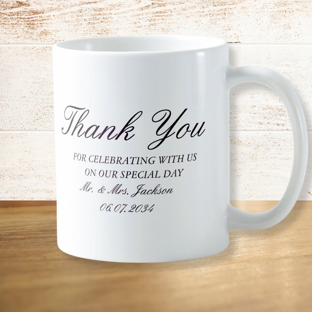 Élégant mariage personnalisé Merci Mug (Elegant Custom Wedding Thank You Mug
)