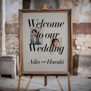 Elégant Mariage photo Affiche de bienvenue