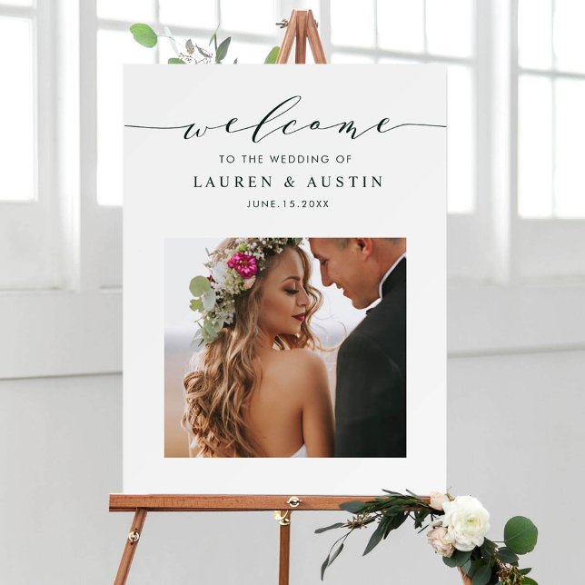 Élégant Mariage photo de script vert Affiche de bi (Créateur téléchargé)