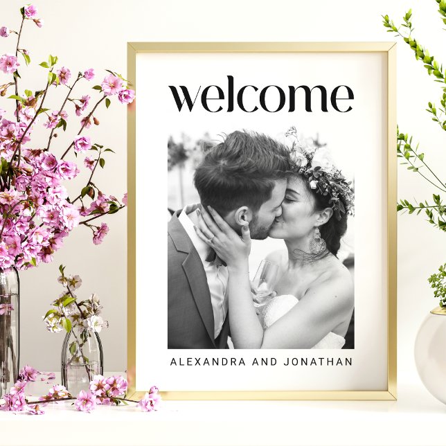 Elégant Mariage photo noir et blanc Affiche de bie (Créateur téléchargé)