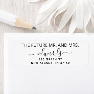 Élégant mariage Retour Adresse Futur M. et Mme