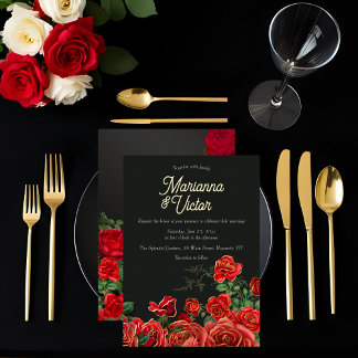 Élégant Mariage Rose Foil Invitation