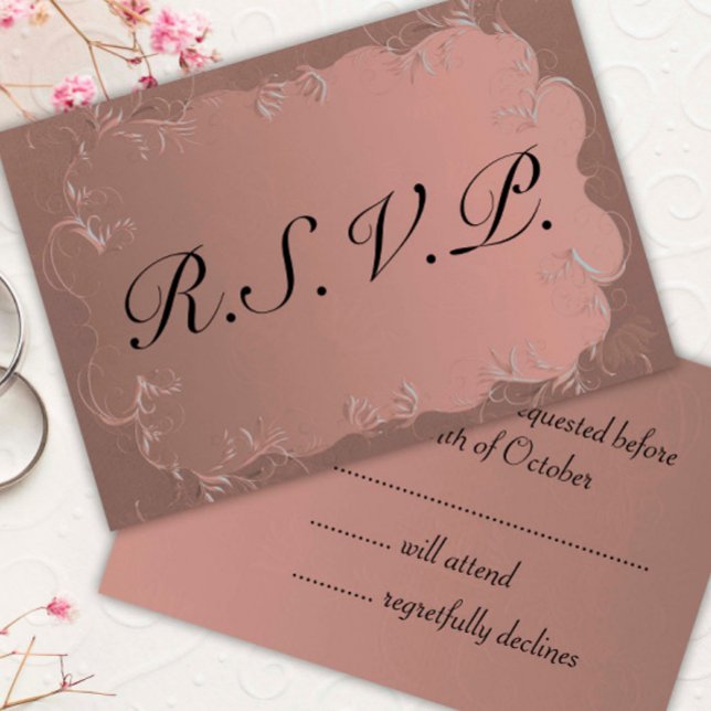 Elégant mariage Rose Gold RSVP (Créateur téléchargé)