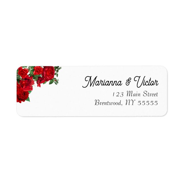 Élégant Mariage Rose personnalisé Étiquettes d'adr (Devant)