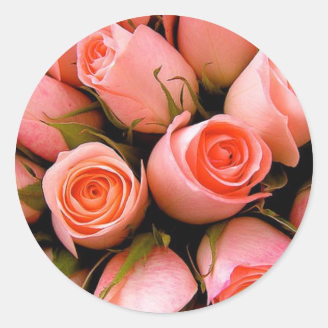 ÉLÉGANT MARIAGE ROSES ENVELOPPE STICKERS SCEAL (Devant)