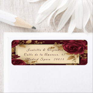Élégant Mariage rouge et or de Bourgogne
