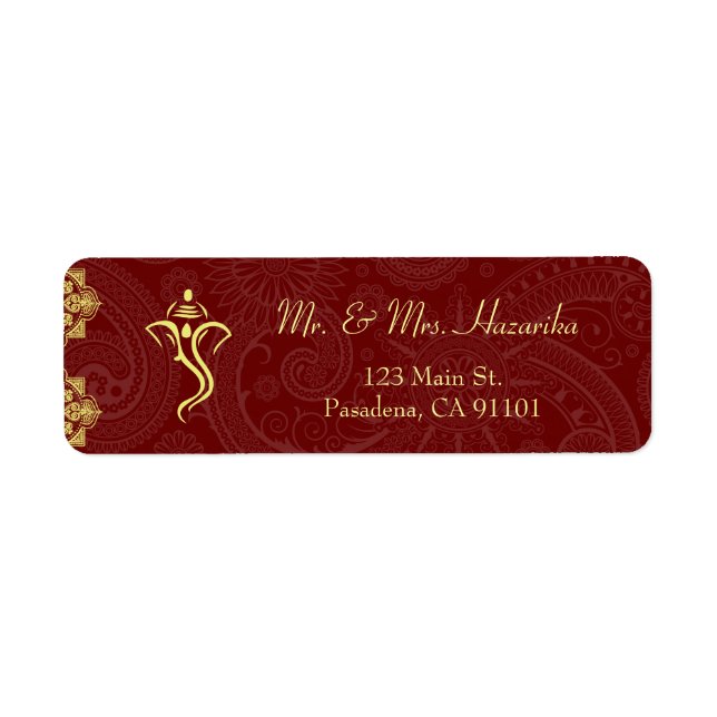 Élégant Mariage rouge et or Vinayaka (Devant)