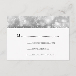 Elégant Mariage RSVP Silver Shimmer Lumières