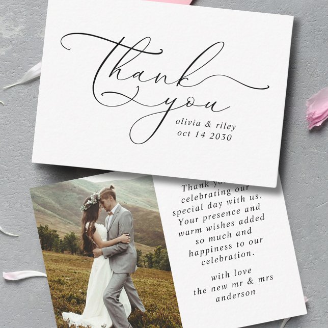 Élégant Mariage simple Merci photo Script (Créateur téléchargé)
