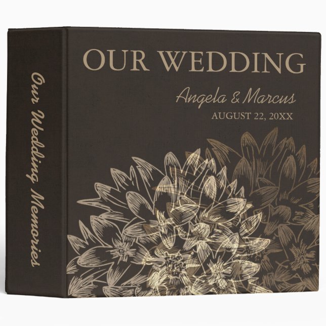 Elégant mariage souvenirs Classeur (Devant/Côté)