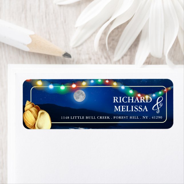 Elégant mariage sur la plage au clair de lune (En situation)