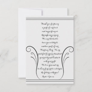 Élégant Mariage Swirl Carte de remerciements