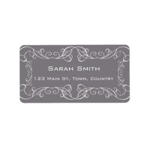 Élégant Mariage Swirls Retour Étiquettes RSVP