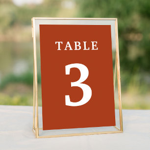 Élégant Mariage Terractotta Numéro de table