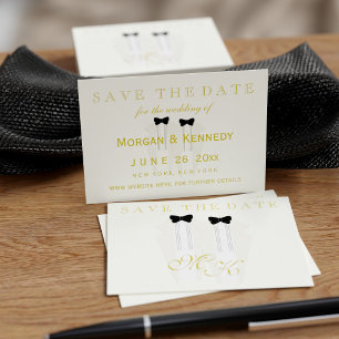 Elégant Mariage Tuxedo Groom Enregistrer Les Carte