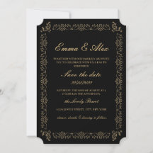 Elégant mariage vintage Invitation