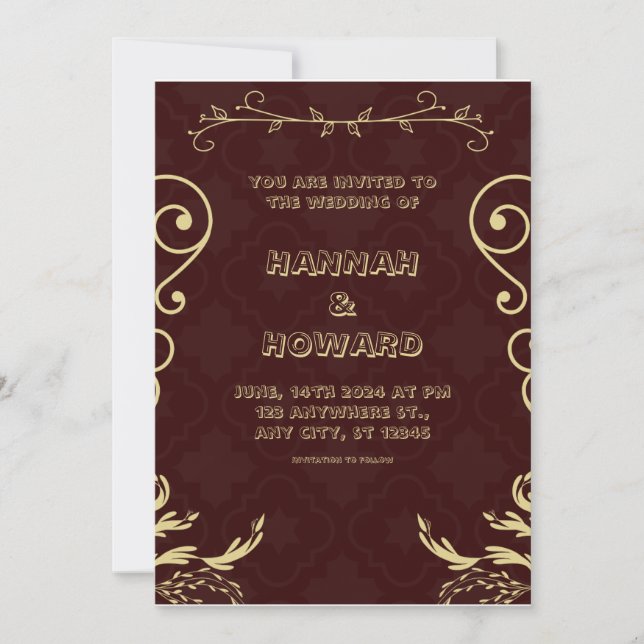 Elégant mariage vintage Invitation (Devant)