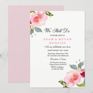 Élégant mariage Vow renouveau Invitation rose