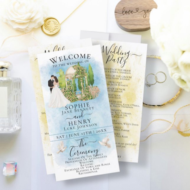 Elégant Marié & Groom Gazebo Programme de mariage  (Créateur téléchargé)