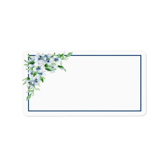 Elégant Marine & Blanc, Étiquettes de adresse Mari (Devant)