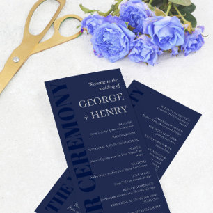 Élégant Marine Blue Grey Typographie Programme de 