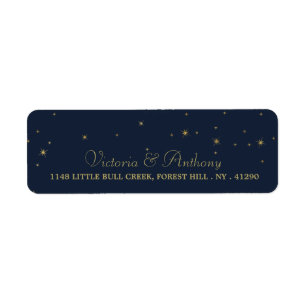 Elégant Marine & Gold Falling Stars Mariage