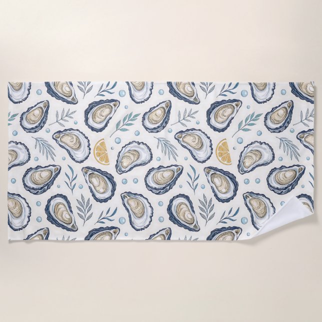 Elegant Marine Oysters Beach Towel (Front)