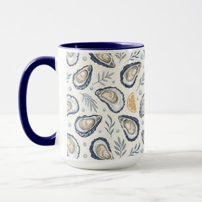 Elegant Marine Oysters Mug (Left)