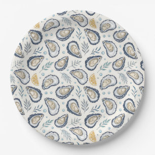 Elegant Marine Oysters Paper Plate