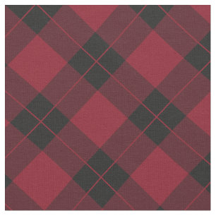 Elegant Maroon and Black Plaid Fabric