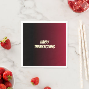 Elegant Maroon Black Ombre Happy Thanksgiving Napk Napkin
