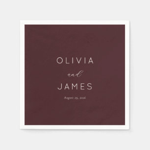 Elegant Maroon Calligraphy Napkin