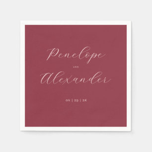 Elegant Maroon Calligraphy Template Napkin